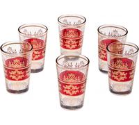 6x Verre à thé oriental Marrakech rouge - SET de 6 pièces