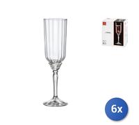 6X Verre Florian Transparent Pied Transparent Pour Prosecco 21Cl