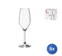 6X Verre Transparent Divin Flûte, 24Cl