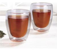 6x verres à double paroi, en set de 2, pour 350ml, en verre borosilicaté, tasses pour le café, verre thermique pour le thé ou le latte macchiato, pour la maison ou le bar