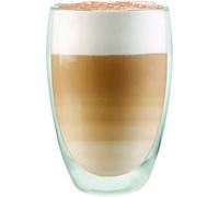 6x verres à Latte Macchiato à double paroi, en set de 2, pour 450ml, en verre borosilicaté, tasses pour le café, verre thermique pour le thé, pour la maison ou le bar