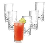6x Verres à long drink 360ml - Verre épais pour cocktails, jus de fruits & eau - Résistant au lave-vaisselle LUCILLA