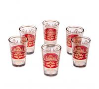 6X Verres À Thé Orientaux Marrakech Rouge - Ensemble De 6