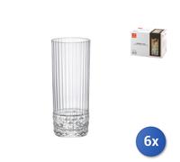 6X Verres America '20 Pour Long Drink En Verre Transparent Cl40