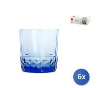 6X Verres America '20 Pour Rocks En Verre Couleur Bleue Cl30