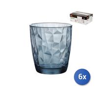 6X Verres En Verre Coloré Diamond Dof Bleu Cl38,5