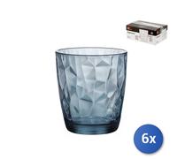 6X Verres En Verre Diamond Pour Eau Bleue, 30,5Cl