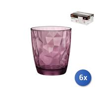 6X Verres En Verre Diamond Pour Eau Violet, 30,5Cl