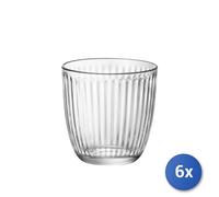 6X Verres En Verre Ligne Transparente Cl29, Bormioli