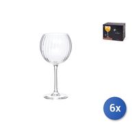 6X Verres En Verre Transparent Décoré Symétries Pour Gin, 58Cm