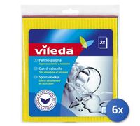 Vileda 142289 éponge Rectangulaire Cellulose, Coton, Fibre Bleu, Rose, Jaune 3 pièce(s)