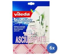 6x Vileda Chiffon Microfibre Essuie-Vaisselle (PANNO BLEU OU ROSE)