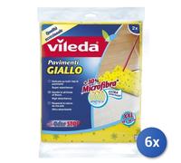 6x Vileda Chiffon Sol Microfibre Jaune Microforé 30% 50x60Cm 2 Pièces
