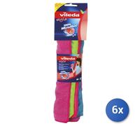 6X Vileda Chiffon Style 100% Microfibre 36X38Cm 4Pz
