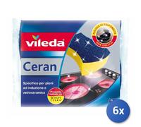 6x Vileda Éponge + Fibre Vitrocéramique 2 Pièces Bleue