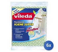 6X Vileda Sols Hygiène Super +30% Microfibre 50X45Cm 3Pz