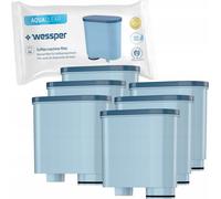 6x Wessper AquaClear Filtre à charbon, cartouche d'eau pour machines à café Saeco/Philips (Saeco AquaClean CA6903/00 et Philips AquaClean CA6903/10)