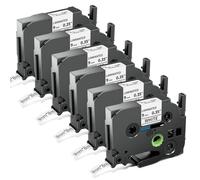 6x Wonfoucs Compatible avec Ruban Brother TZe-221 TZe221 Noir sur Blanc | AZe-221 TZ 221 Remplacement pour Brother Rubans 9mm pour Etiqueteuse PTH110 PT-H200 PT-D600VP PT-D210VP PT-H100LB