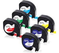 6x XemaX Ruban de Remplacement Pour Ruban Letra 16951 91221 91222 91223 91224 91225 Recharge LT Ruban 12mm x 4m Ruban Plastique Pour Etiqueteuse LT-100H 100T XR XM QX50 2000 200B