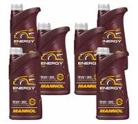 6x1 Litre Mannol Énergie 5W-30 huile moteur 7511 Api Sn / CH-4 Acea A3/B4
