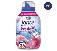 Lenor Fresh Air Adoucissant Jardins en fleurs, 216 Lavages (6 x 36 Lavages), Fraîcheur Ultra Concentrée