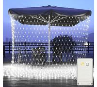 6X4m 880 LED Guirlande lumineuse Filet lumineux blanc Rideau lumineux 8 modes d'éclairage Intérieur Fête Décoration Lumières de Noël