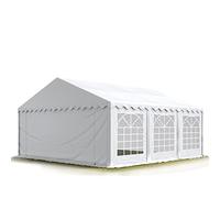 6x6 m Tente de réception / Barnum blanc toile de haute qualité PVC 700 N | Imperméable, robuste, utilisation dans la cour et la terrasse, fêtes, mariages, événements, auvents de jardin