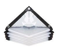 6x6m Bâche Transparente Exterieur avec Oeillets, Bâche De Protection Bâche Étanche, Bâche Imperméable Et Résistante, Polyéthylène PE Bache, Bâche en Plastique PVC