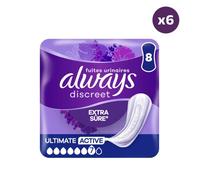 6x8 Serviettes Pour Fuites Urinaires Always Discreet - Ultimate Jour