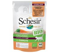 6x85g Schesir Bio Sterilized Boeuf, Poulet, Carottes - Sachet Pour Chat