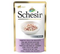 6x85g Schesir En Gelée Thon, Poulet & Jambon En Gelée - Pâtée Pour Chat