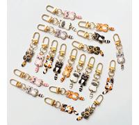 7/14/21 pièces Porte-clés chat suspendu mignon, porte-clés animal chat bohème en alliage de zinc, accessoire de mode minimaliste décontracté pour filles, portefeuille, sac à dos, sac à main, cadeau de