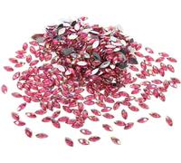 7*15mm œil de cheval acrylique - strass - perles de cristal à dos plat (rouge)