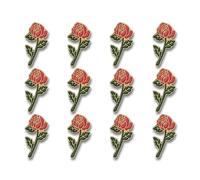 7/20,3 cm Rouge Longue Tige Rose Épinglette - Package de 12, Poly Bagged