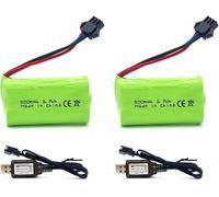7,4 V 500 Mah Sm-3P Plug 2S Batterie Li-Ion Avec Chargeur Usb Pour Voiture Télécommandée Camion Rc Bateau De Chantier Et Autres
