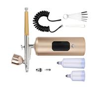 7.4V Aérographe Pulvérisateur pneumatique Équipement de pulvérisation Buse en alliage de cuivre Convient pour les soins de beauté et les applications artistiques Multi buse aérographe pour la beauté