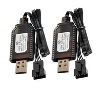 7.4V USB Chargeur Câble RC Universel, 2 Pcs SM 4P Câble Chargeur Lipo 2S, Compatible Voiture RC Bateau RC Drone RC Avions RC et Autres Jouets Télécommandés