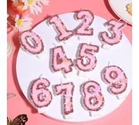 7,5 Cm Bougies Numéro D'anniversaire, Bougies Roses Scintillantes Cake Topper Bougies D'anniversaire Papillon Avec Paillettes Pour Les Fournitures De Célébrations D'anniversaire (Numéro 3)[Z6528]