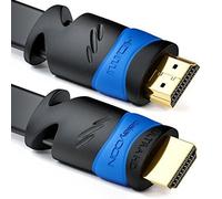 7.5 m Flat HDMI Cable-Compatible with HDMI 2.0/1.4-UHD 4K HDR 3D 1080p 2160p ARC-High Speed with Ethernet-Black