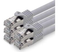 7,5 M - Gris - Lot De 5 Câbles Réseau Cat.7 Câble Patch Sftp Pimf Lszh Câble Gigabit Lan 10gb S Câble Brut Cat7 Avec Connecteur Rj45 Cat6a Compatible Avec Cat5 Cat6 Cat7 Cat8[Ble7111093]