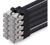 7,5 M - Noir - Lot De 10 Câbles Réseau Cat.7 Câble Patch Sftp Pimf Lszh Câble Gigabit Lan 10Gb S Câble Brut Cat7 Avec Connecteur Rj45 Cat6A Compatible Avec Cat5 Cat6 Cat7 Cat8[BLE7111049]