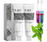 7.5% Rovaxz Nano-Hydroxyapatite Toothpaste,Deep Cleaning Care Toothpastes,Protection AvancéE De L'éMail,Formule Douce Et Efficace, Haleine FraîChe Longue DuréE (Lot de 2, Goût frais)