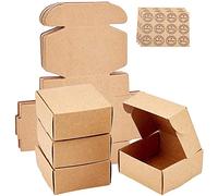 7,5 x 7,5 x 3cm Marron Boite Cadeau Carton Kraft, 30 Pièces Boite Dragees pour Mariages, Petite Boite Bonbons Coffret Cadeaux pour Fête de Bricolage, Naissances, Anniversaires, Mariages, Noël