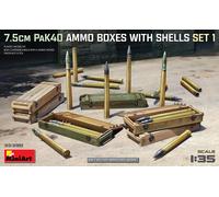 7.5cm Pak40 Ammo Boîtes With Shells Set 1 1:3 5 Plastique Model Kit Miniart