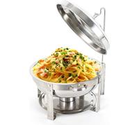 7,5L Chauffe-plats Chafing Dish Récipient chauffant en acier inoxydable Récipient chauffant rond pour la restauration, les buffets et les fêtes