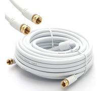 7,5m Câble d'antenne TV PremiumX BASIC-LINE SAT TV Câble de connexion F Câble coaxial avec filtre de courant gainé HDTV 4K - blanc