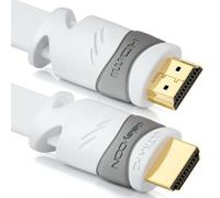 7,5m Câble HDMI Plat-Compatible avec HDMI 2.0/1.4-UHD 4K HDR 3D 1080p 2160p ARC-Haute Vitesse avec Ethernet-Blanc