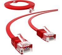 7,5m Câble réseau LAN Câble patch plat avec connecteur RJ45 Cuivre Profi Slim flexible pour Gigabit Ethernet compatible avec PC,routeur,switch,modem,TV,console de jeux,rouge