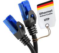 7.5m ¿ Ethernet Cable, Network Cable, RJ45/LAN, Available in 0.25-30m (10Gbps, Fiber Optic Speed for Gigabit Networks, Switch, Router, Modem, Black/Blue)