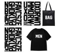 7,6 cm - Tissu vinyle thermocollant - Lettres de l'alphabet - Pour le sport, les maillots, les t-shirts, les vêtements, les travaux manuels, la décoration (noir)